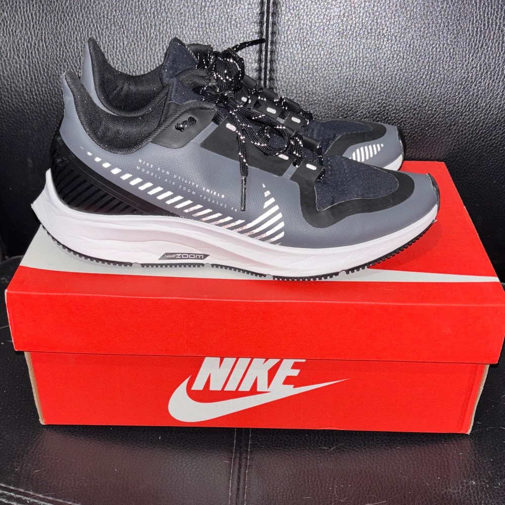 Nike Air Zoom Pegasus 36 Shield Black and Gray women’s Jogging Sneakers